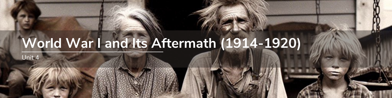 Unit 4: World War I and Its Aftermath (1914-1920) Banner